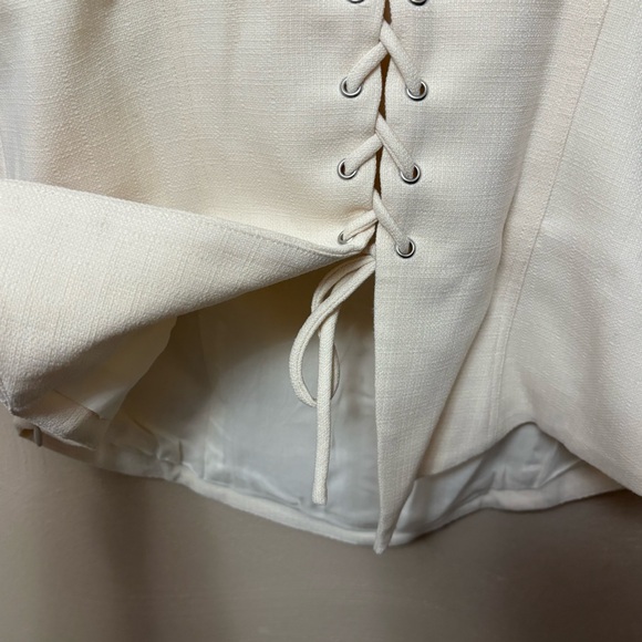 Reformation Alisa Top Ivory White Black Lace Size 10 NWT Nee - Picture 9 of 16